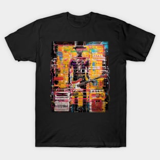 Guitarist abstraction mixed media collage art T-Shirt